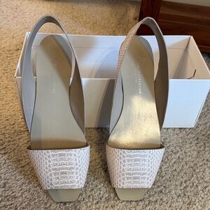 Elegant Cream Slingback Sandals